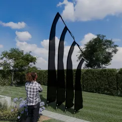 Original Balifahne, schwarz. Die Fahne ist in 3, 4, 5 und 6 Meter erhältlich. 