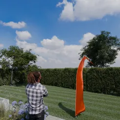 Original Balifahne, dunkelorange. Die Fahne ist in 3, 4, 5 und 6 Meter erhältlich. Auswahl: 3 Meter Variante