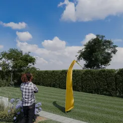 Original Balifahne, gold. Die Fahne ist in 3, 4, 5 und 6 Meter erhältlich Auswahl: 3 Meter Variante