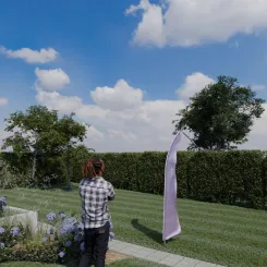 Original Balifahne, flieder. Die Fahne ist in 3, 4, 5 und 6 Meter erhältlich. Auswahl: 3 Meter Variante