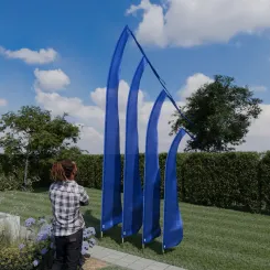 Original Balifahne, royalblau. Die Fahne ist in 3, 4, 5 und 6 Meter erhältlich. 