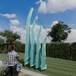 Original Balifahne, türkis. Die Fahne ist in 3, 4, 5 und 6 Meter erhältlich. 