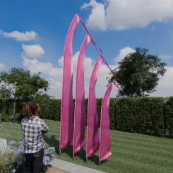 Original Balifahne, rosapink. Die Fahne ist in 3, 4, 5 und 6 Meter erhältlich. 