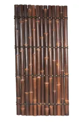 Bamboo fence element rigid "bulge", brown-black, Ø 6-9 cm, 180 cm H 