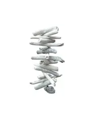 Decoration hanger with driftwood pieces, white, ca.30 cm 