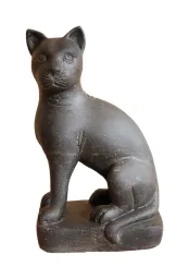 Sitzende Katze auf Sockel, 65 cm 