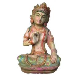 Dewi Sri, sitzend 55 cm, Steinguss bemalt 