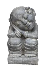 Verträumter Mönch mit Frangipani, 45 cm 