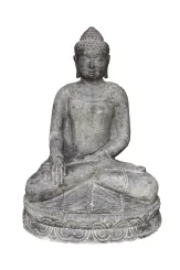 Buddha-Figur, sitzend, indisch, 80 cm 