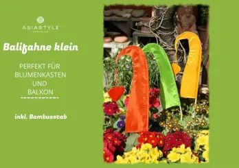 Balifahnen, klein, mit Bambusstab 