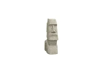 Moai-Kopf, 30 cm Höhe| Naturstein (Basanit), Steinmetzarbeiten. Naturstein, grau 
