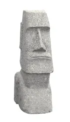 Moai-Kopf, 50 cm Höhe| Naturstein (Basanit), Steinmetzarbeiten. Naturstein, grau 