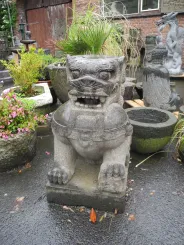 Tempel-Löwen 2er-Set,Handarbeit aus Basanit 