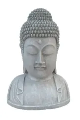 Plakette Buddha Kopf, 21,5cm Höhe | Steinguss 