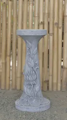 Rinjani - pedestal, tapered, with lotus motif, Ø 24cm, 52cm H | cast stone 