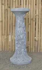Rinjani - pedestal, tapered, with lotus motif, Ø 30cm, 71cm H | cast stone 