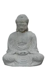 Sitting buddha, Japanese,  Form stone, carved, handcrafted& coloured antique finish 