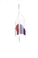 Glas-Windspiel „Halbmond“, pink, 40 cm 
