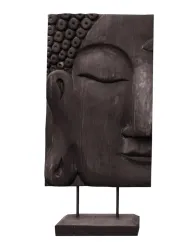 Buddhagesicht, links, Nadelholz, braun, 41 cm 
