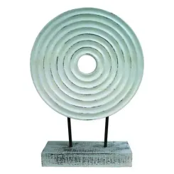 Gelochte Scheibe auf Sockel 42 cm, Nadelholz 