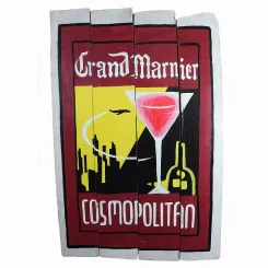 Handbemaltes Holzschild, retro, „Cosmopolitan“, 60 cm 