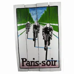 Handbemaltes Schild „Paris Soir“, 60 x 40 cm 