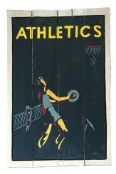 Handbemaltes Schild „Athletics“, 60 x 40 cm 
