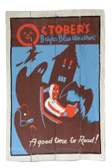 Holzschild, retro, „October weather“, 60 x 40 cm 