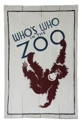 SALE - Wooden sign retro "Who is who in the Zoo" 