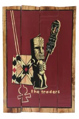 Holzschild, retro, „The Traders“, 60 x 40 cm 