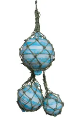 Deko-Bojen – 3er Set, blau-weiß 