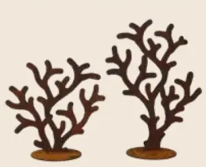 Kleine Koralle auf Platte, Edelrost 