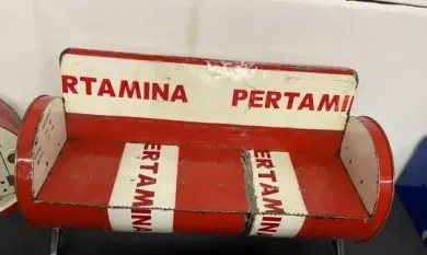 Sofa, Modell 1, für 3 Personen, rot/weiß 