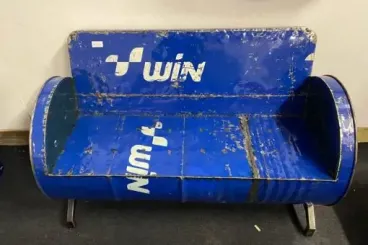 Sofa, Modell 2, für 2 Personen, Win , blau 