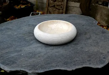 Schale aus Marmor, Ø 40 cm, bauchig 