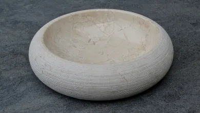 marble bowl - slide. 45 cm - bulbous 