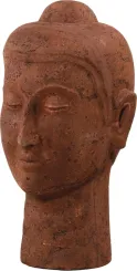 Buddha Kopf aus Terracotta. Farbe Rust. 50cm Hoch. 