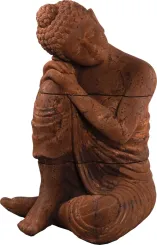 Sitzender Buddha Relax, Terracotta. Farbe Rust. 78 cm Hoch. 