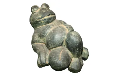 Frosch liegend, 46 cm, Antikfinish 