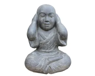 Sitzender Mönch, geschlossene Ohren, 45 cm 