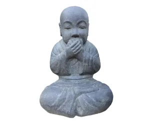 Sitzender Mönch, geschlossener Mund, 45 cm 