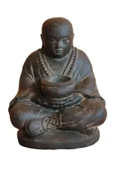 Sitzender Mönch mit Schale, 20 cm 