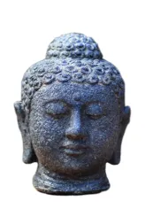 Buddha-Kopf, 15 cm, schwarz 