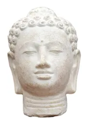 Buddha-Kopf, 34 cm, weiß 
