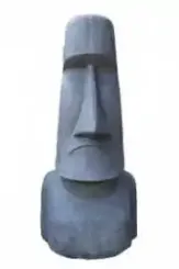 Moai-Kopf,91x85x200cm, aus Stein gegossen, handbearbeitet und gefärbt in der Farbe Antik-Finish 