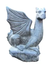 Sitzender Drache auf Stein, ca. 65 cm 