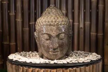 Buddha-Kopf als Wasserspiel, 30 cm 