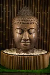 Buddha-Kopf als Wasserspiel, 150 cm 