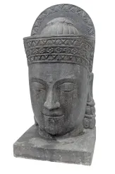 Khmer-Kopf mit Sockel als Wasserspiel, ca. 85 cm H 