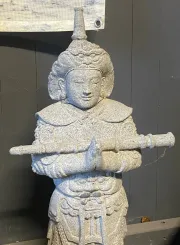 Chinesischer Krieger, Flussstein, 80 cm 